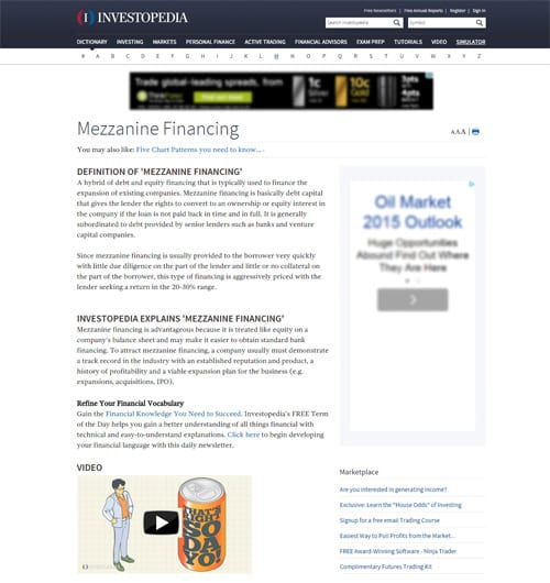 Mezzanine Financing Definition   Investopedia - Perencana Keuangan Independen Finansialku