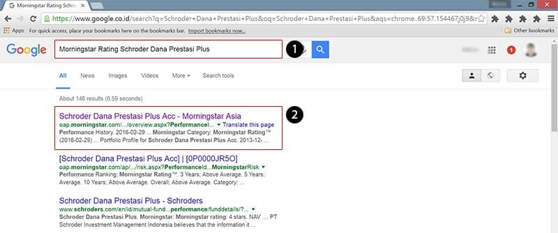 Membandingkan Reksa Dana dengan Morningstar Rating - Searching Google - Perencana Keuangan Independen Finansialku