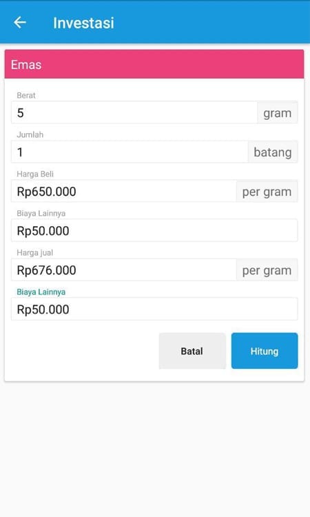 Simulasi Investasi Emas Aplikasi Ultimaprensa 2