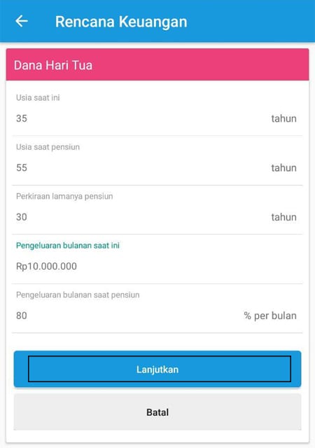 Rencana Keuangan Dana Hari Tua Aplikasi Ultimaprensa 1