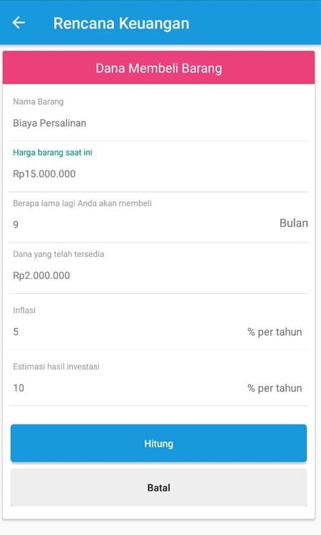 Rencana Keuangan Dana Persalinan Aplikasi Ultimaprensa 2