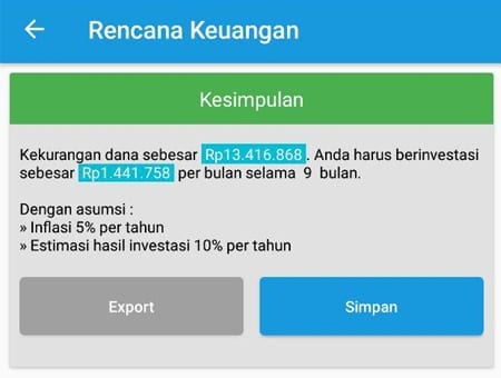 Rencana Keuangan Dana Persalinan Aplikasi Ultimaprensa 3