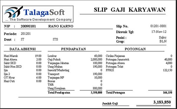 10+ Contoh Slip Gaji Karyawan Perusahaan 10 Slip Gaji Karyawan Toko - Finansialku