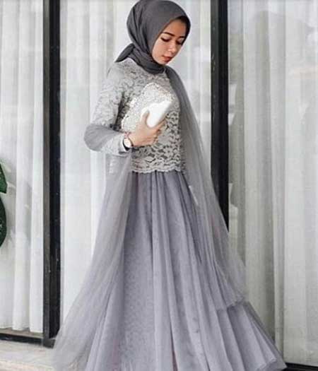 Tampil Trendy Dengan Baju Gamis Terbaru Tahun Ini 06 Gamis Bahan Brokat - Finansialku